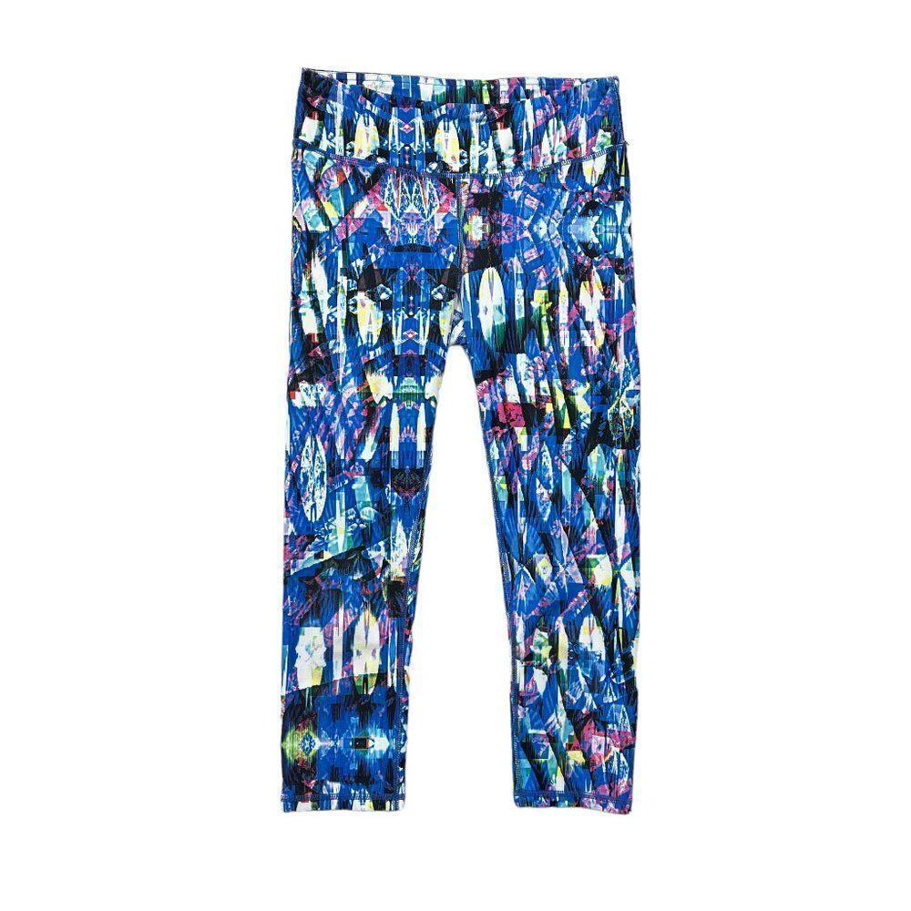 Fabletics Leggings Women's XS Blue Define PowerHold Mid-Rise Capri Tights